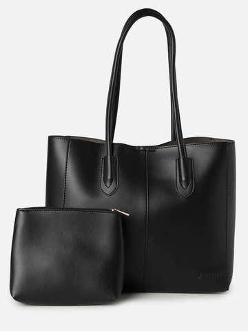 Dark Dynamite Black Tote Bag With Pouch Set