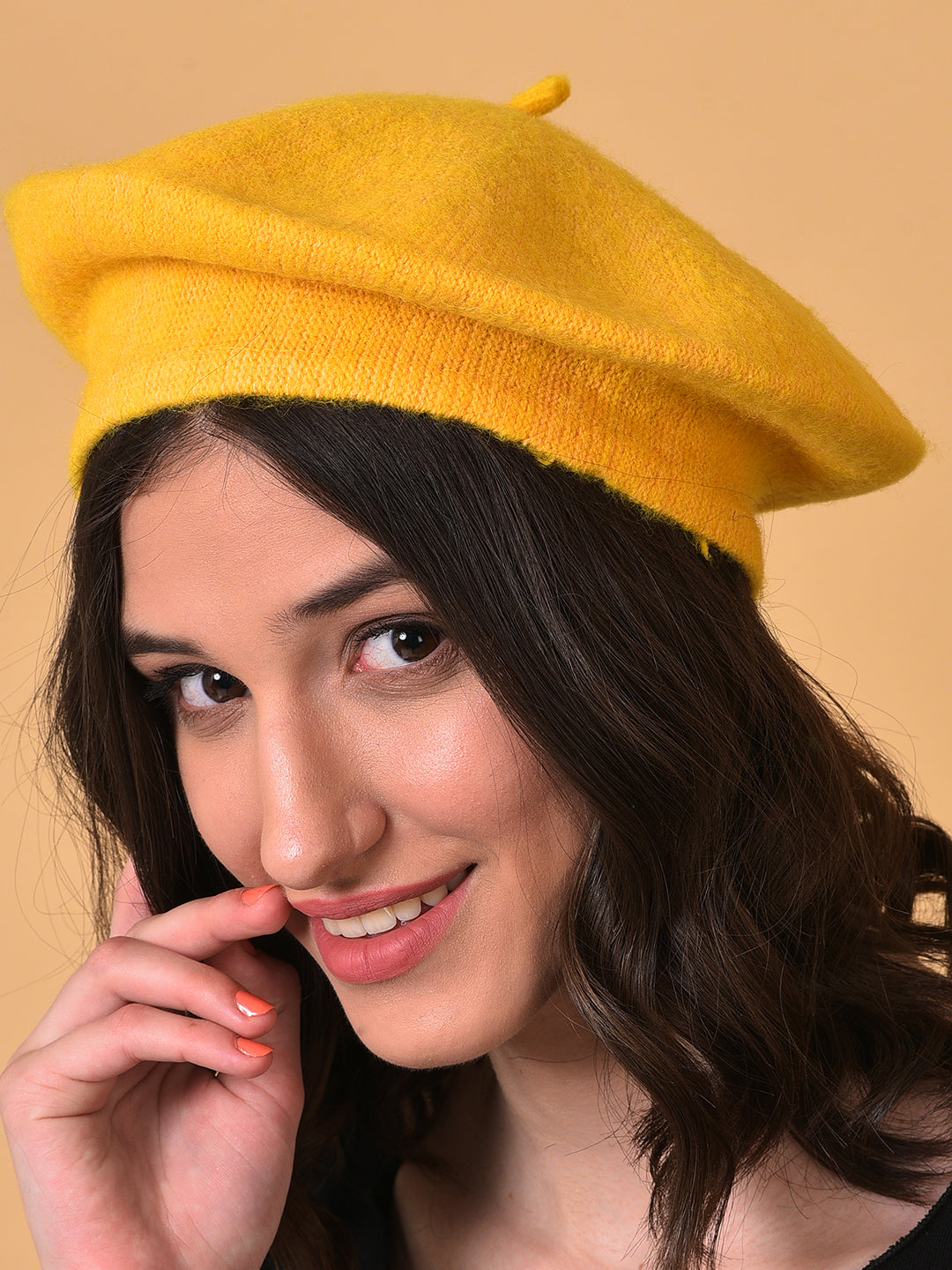 Mustard Solid Vintage French Beret Hat