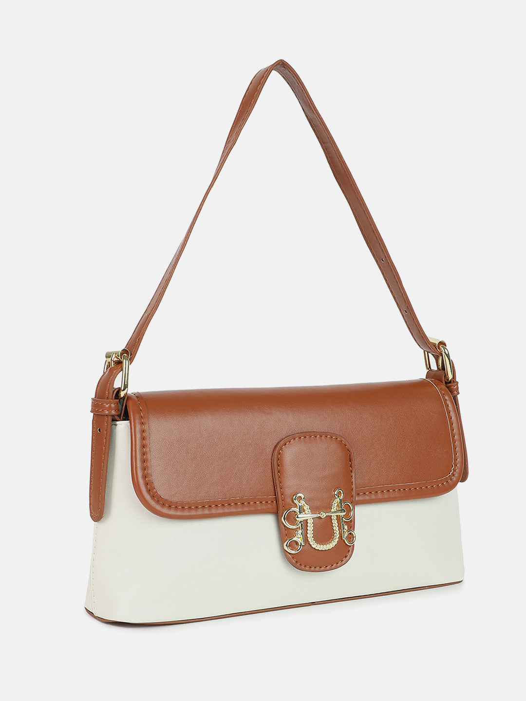 Dual-Tone Delight Brown & White Hand Bag