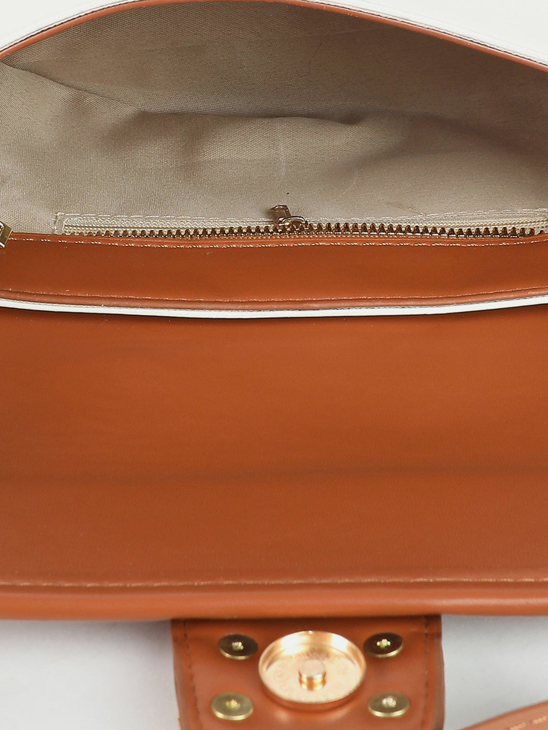 Dual-Tone Delight Brown & White Hand Bag