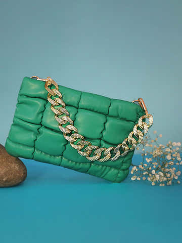 Chartreuse Quilted Green Cross Body Bag