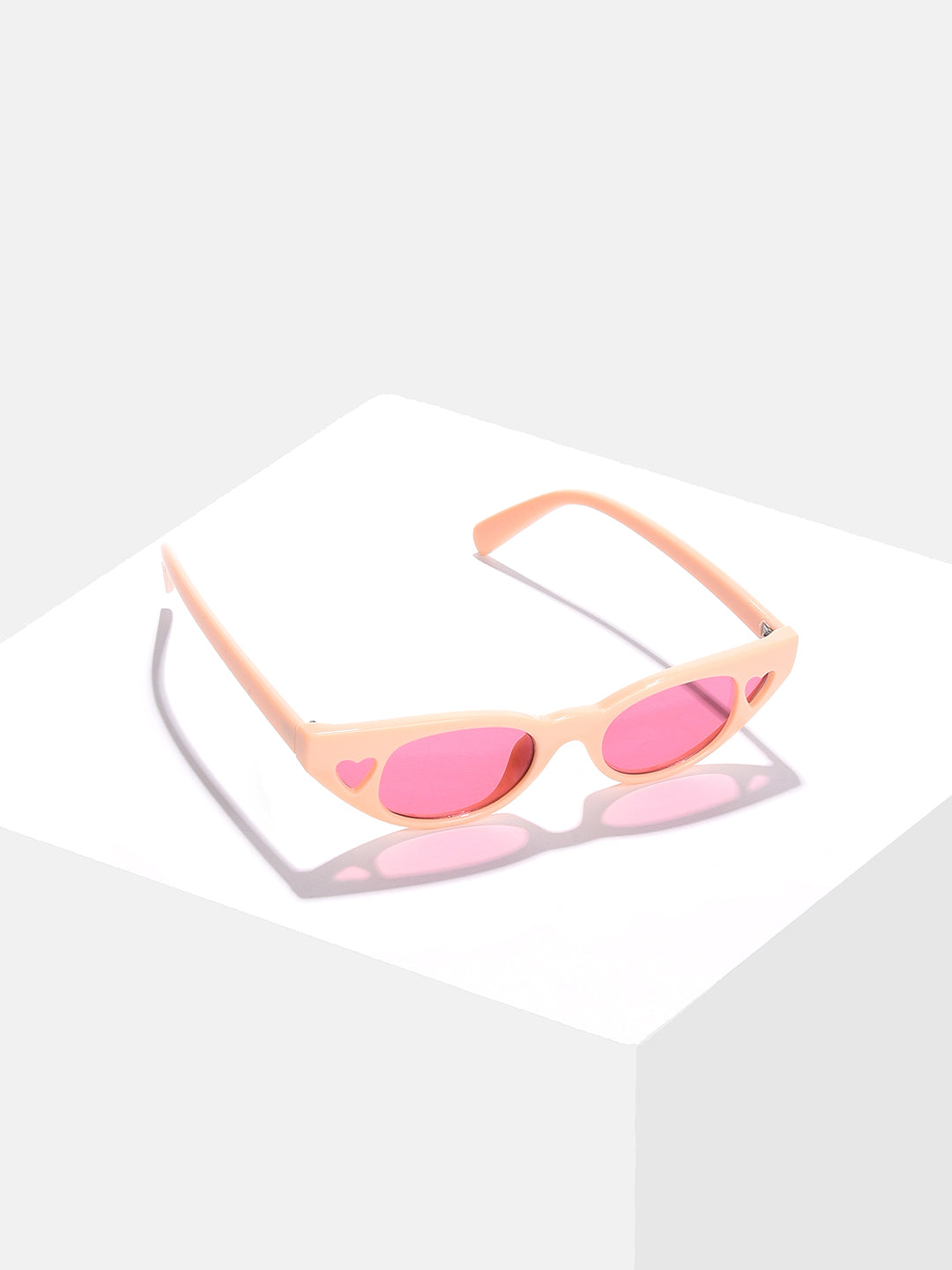 Pink Lens Red Cateye Sunglasses