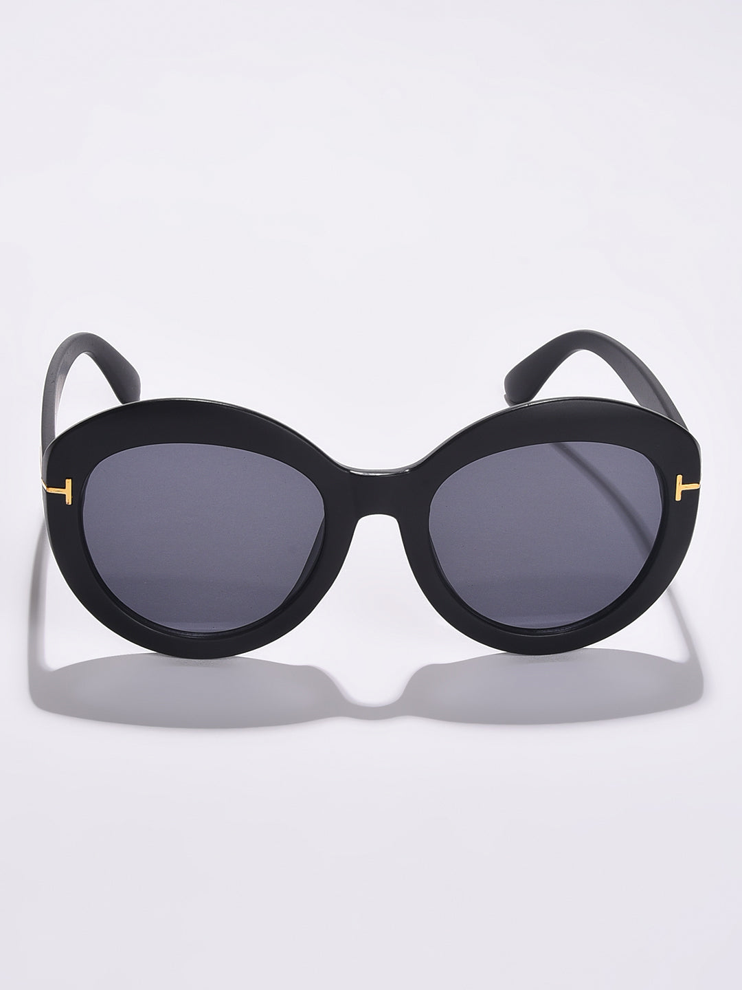 Black Lens Black Oval Sunglasses
