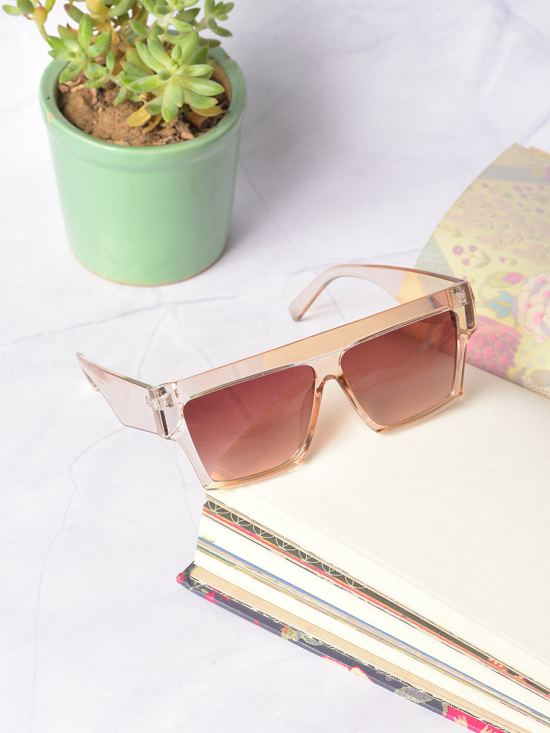 Brown Lens Brown Oversized Sunglasses