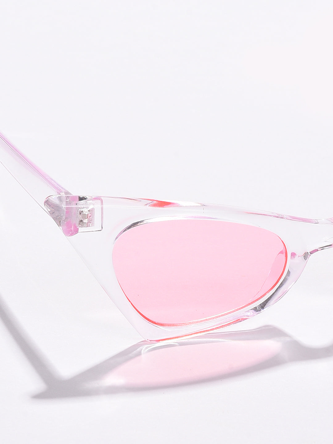 Pink Lens White Cateye Sunglasses