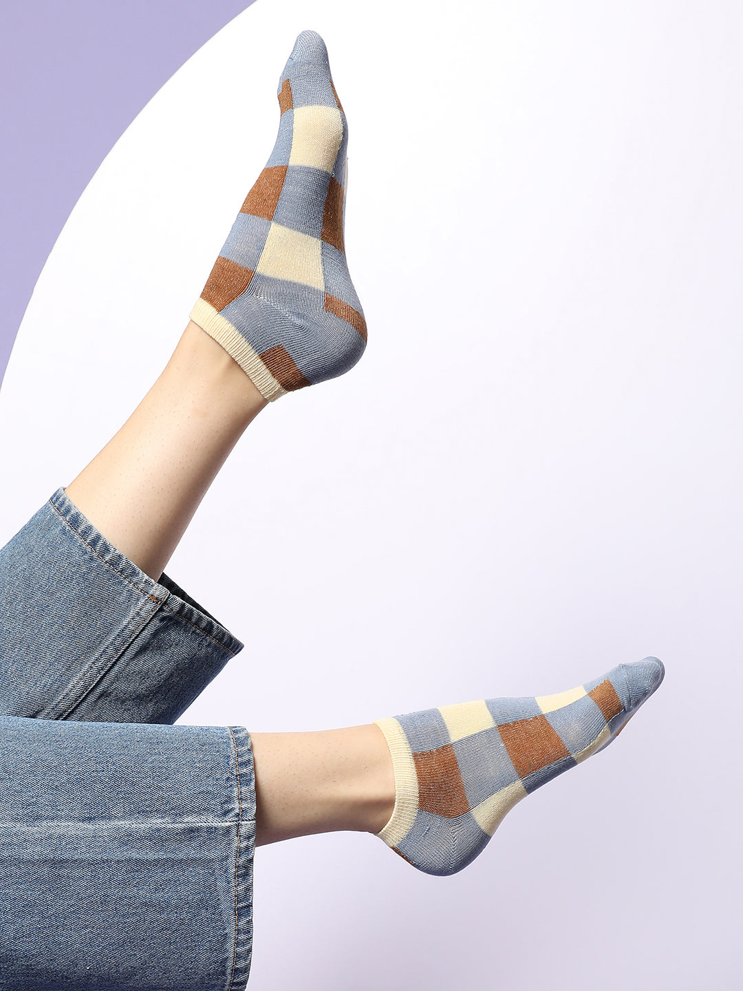 Set Of 3 Printed Ankle Length Socks