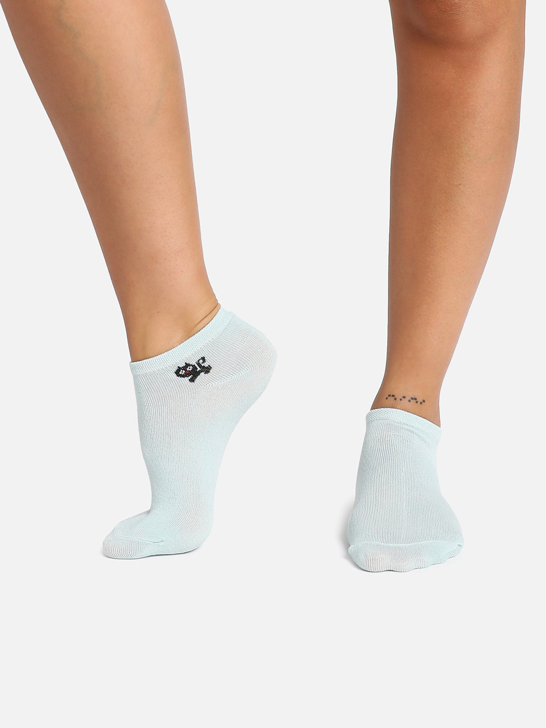 Set Of 3 Blue Ankle Length Socks