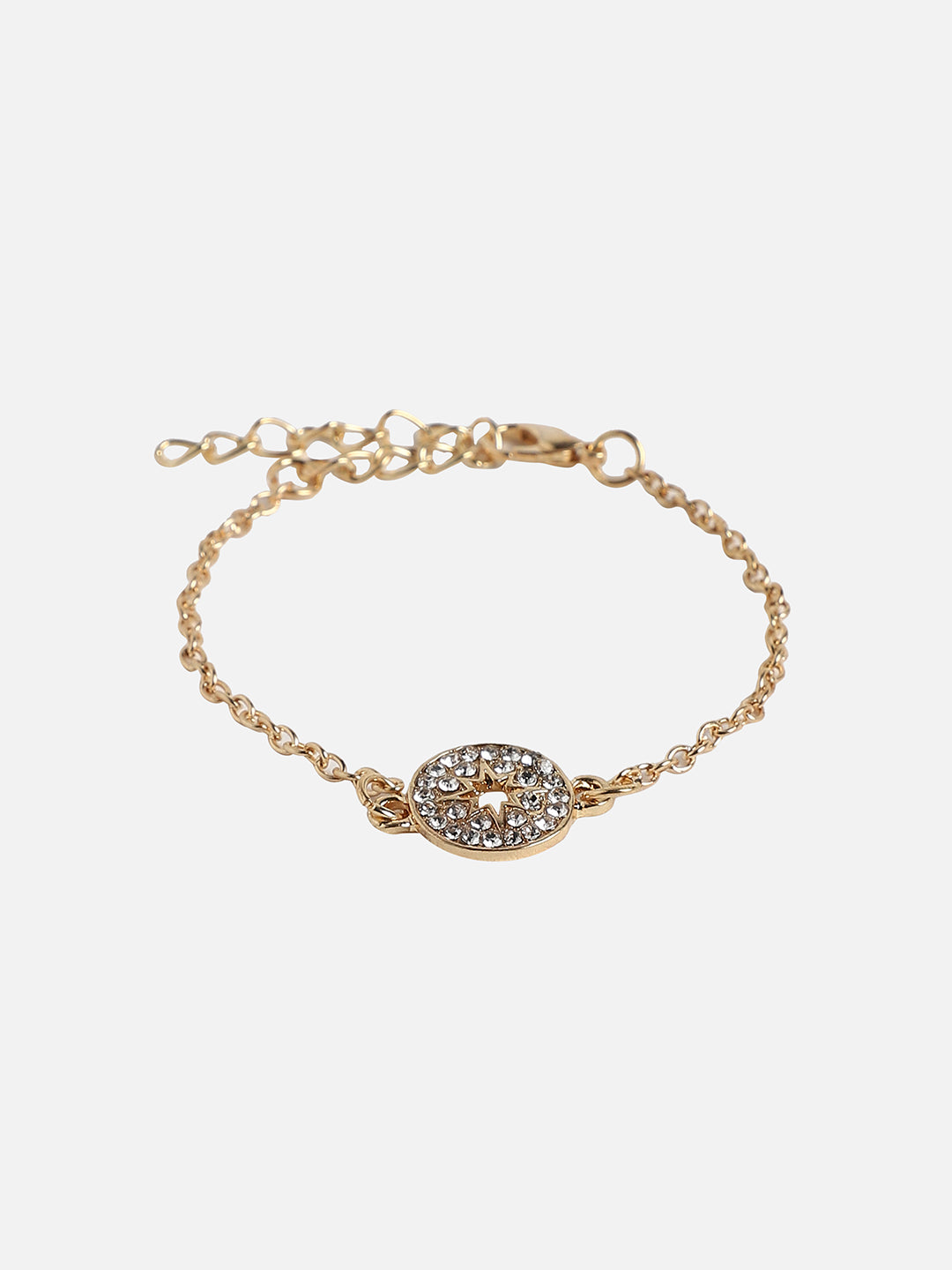 Set Of Gold Chain Watch And Bracelet