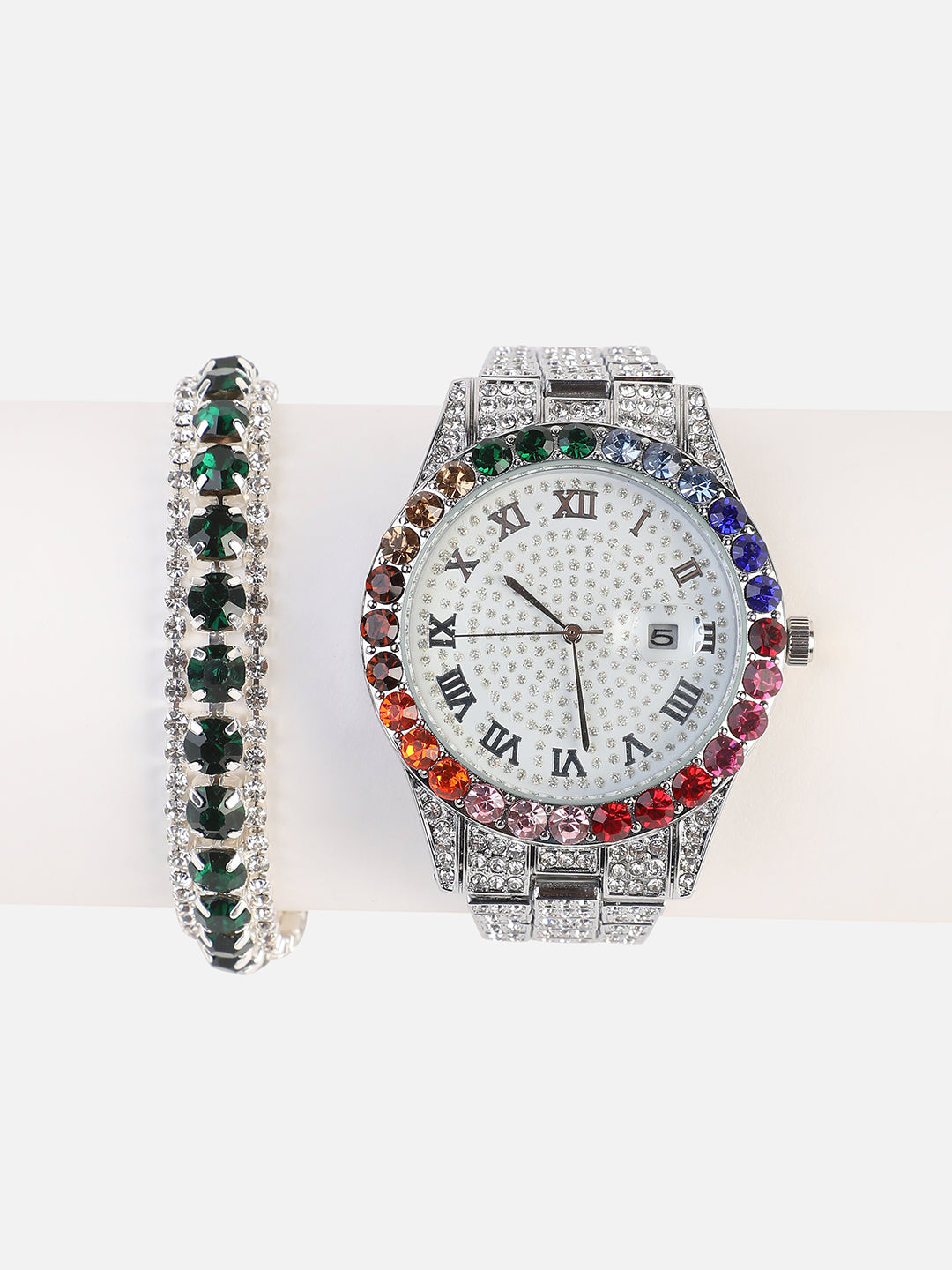 Aurora Silver Watch Combo