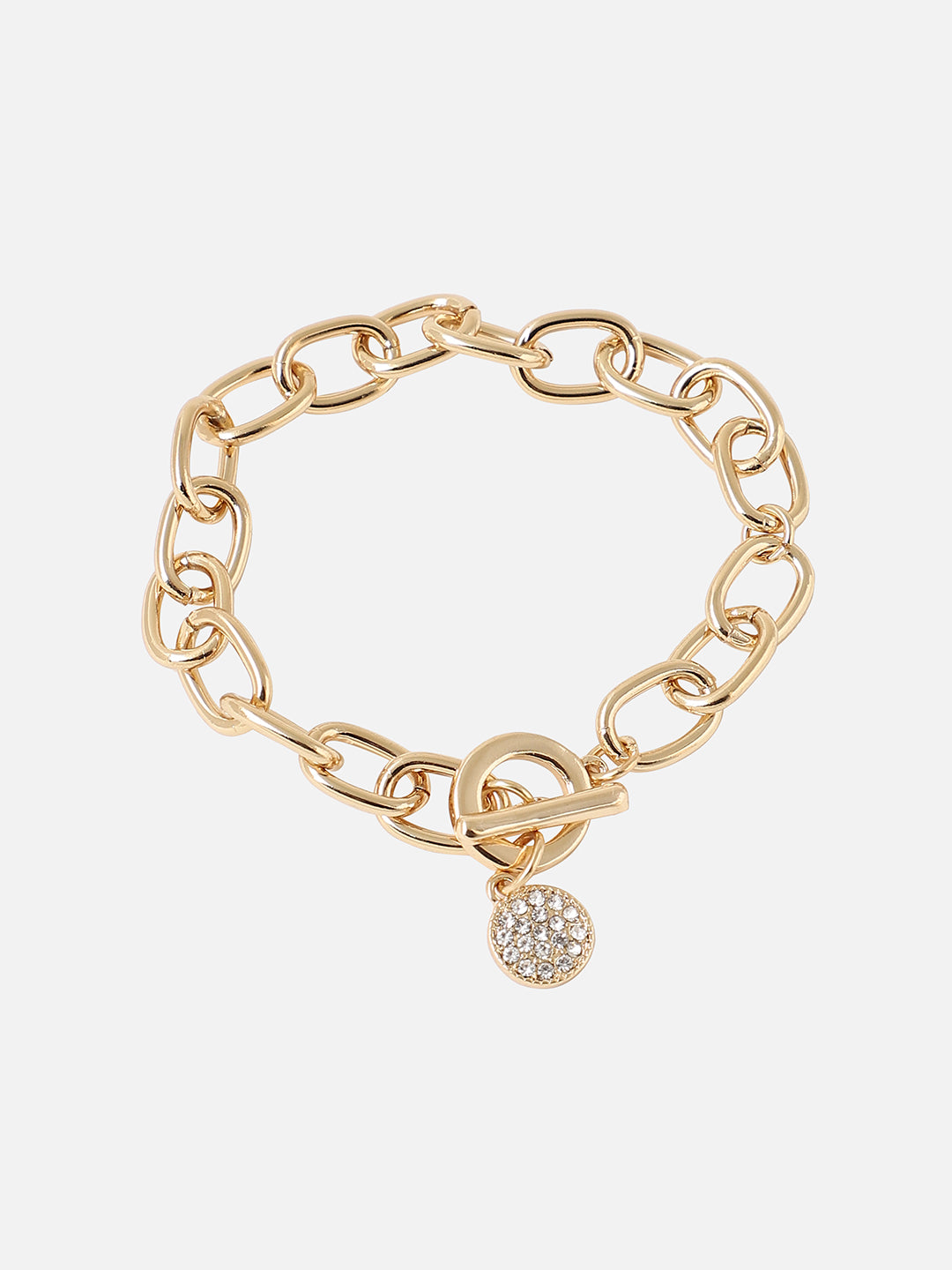 Set Of Rose Gold Chain Watch And Bracelet