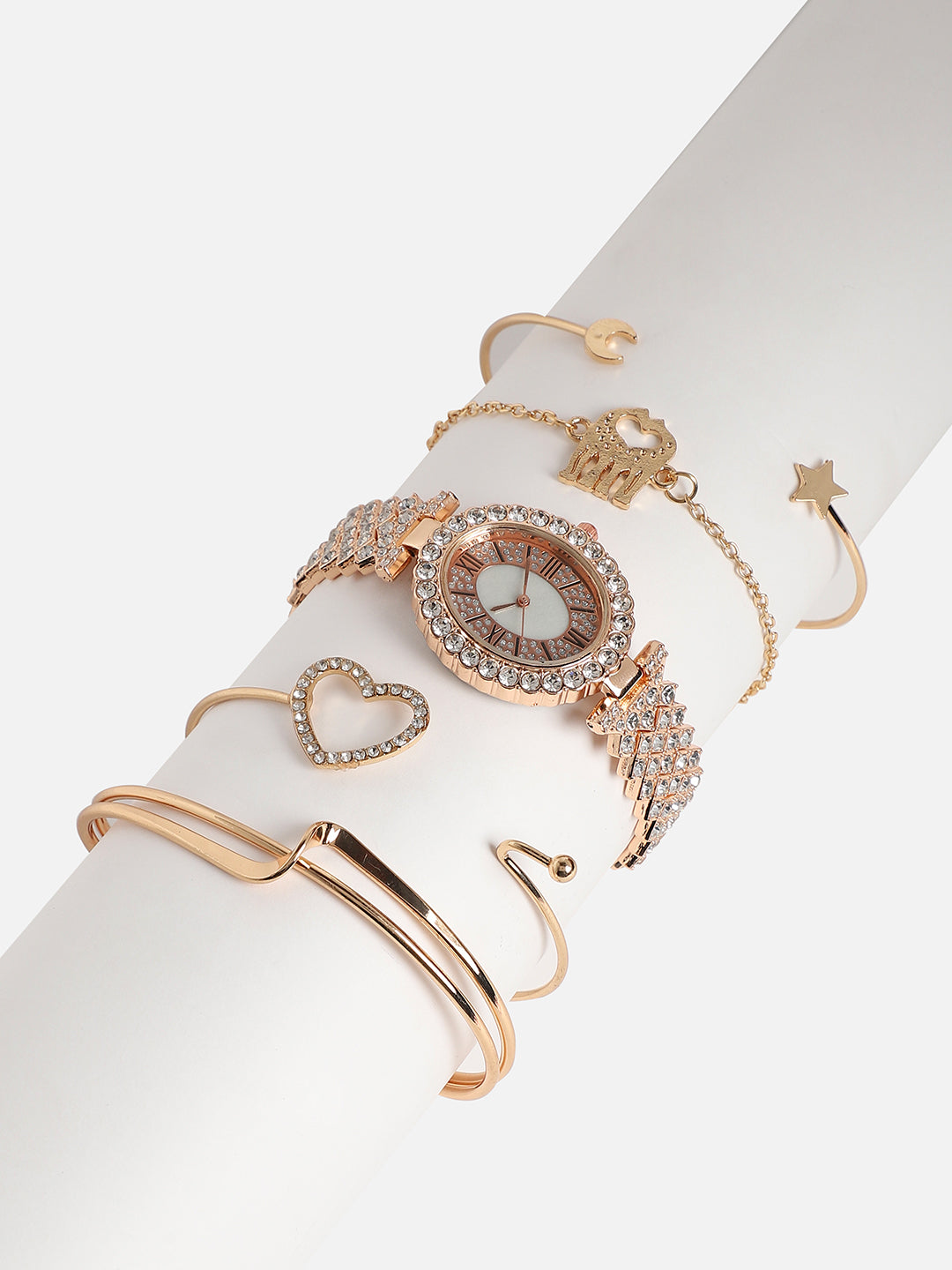 Shea Rose Gold Watch Combo