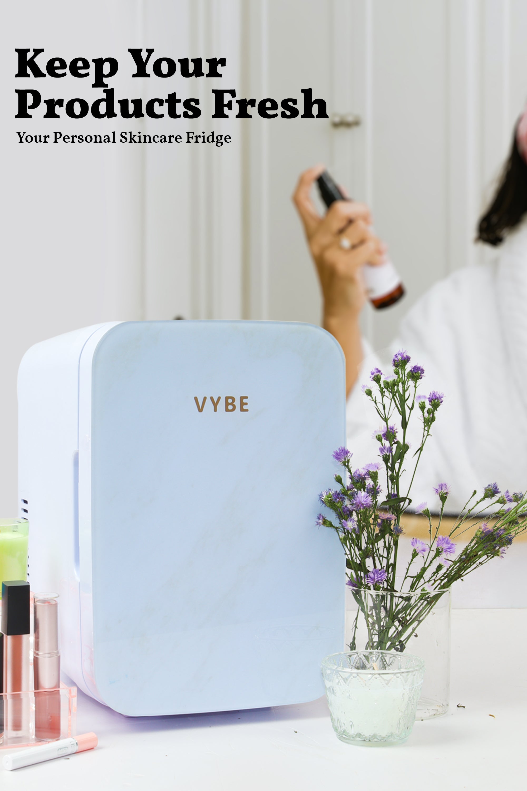 Vybe Mini Beauty Fridge (6 Liter):Ac/Dc Portable Thermoelectric Cooler Used As Car Mini Fridge For Long To Store