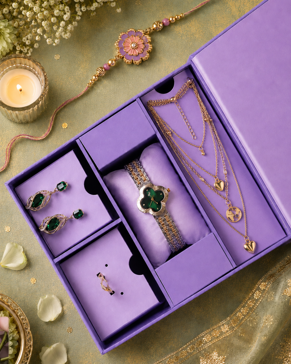 The Rakhi Edit - Watch + Jewellery Gift Set