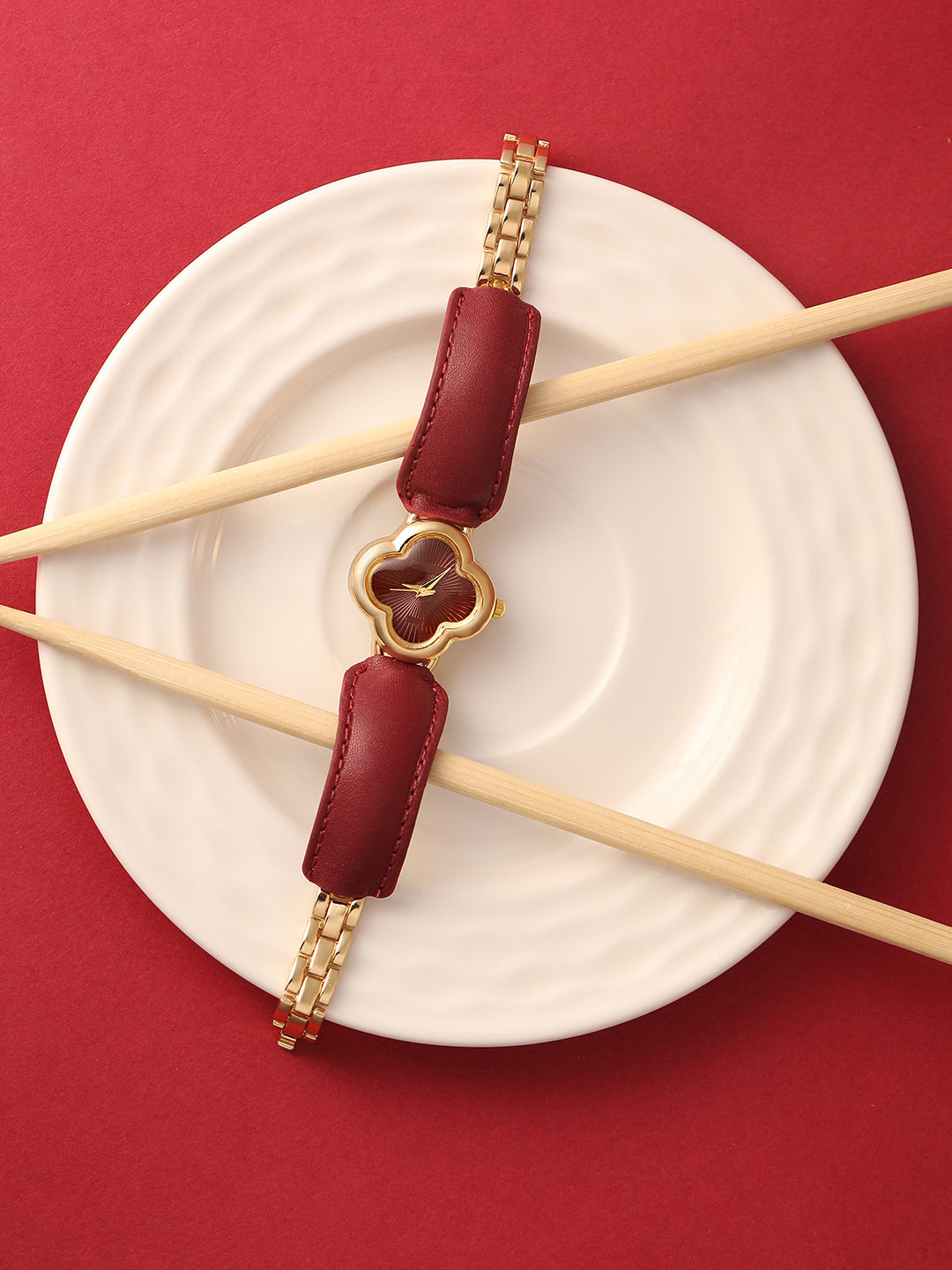 The Bloom Dial Watch - Crimson Red