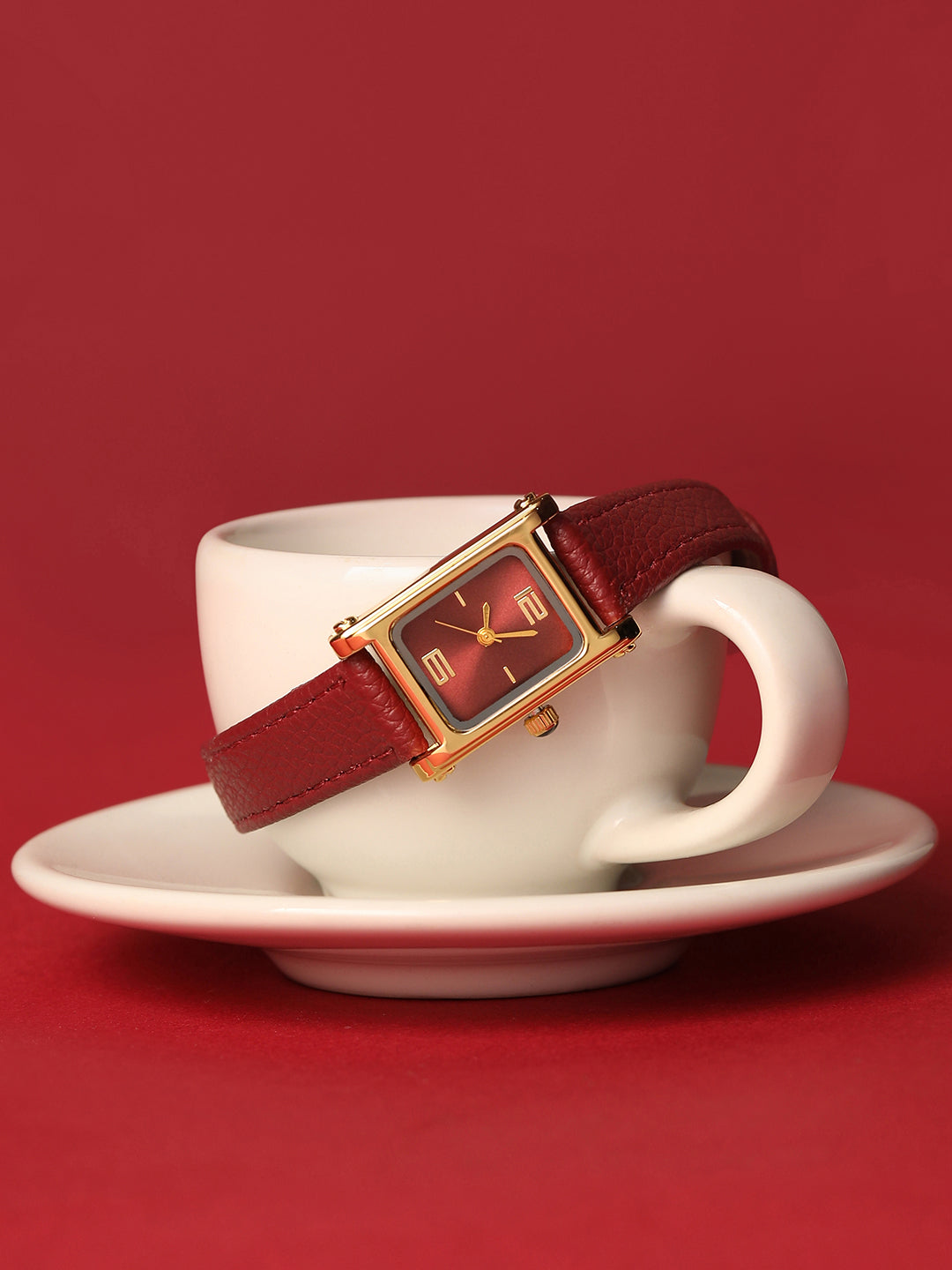 The Emerald Minimal Watch - Deep Red