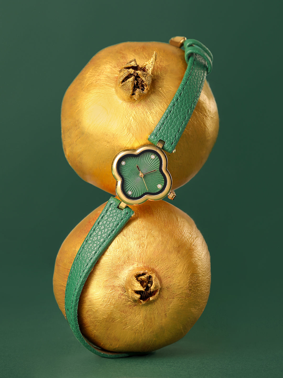 The Bloom Dial Watch - Emerald Green