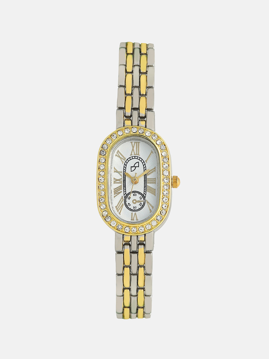 The Slim Vivienne Two-Dial Oblong Watch - Metallic Silver & California Gold