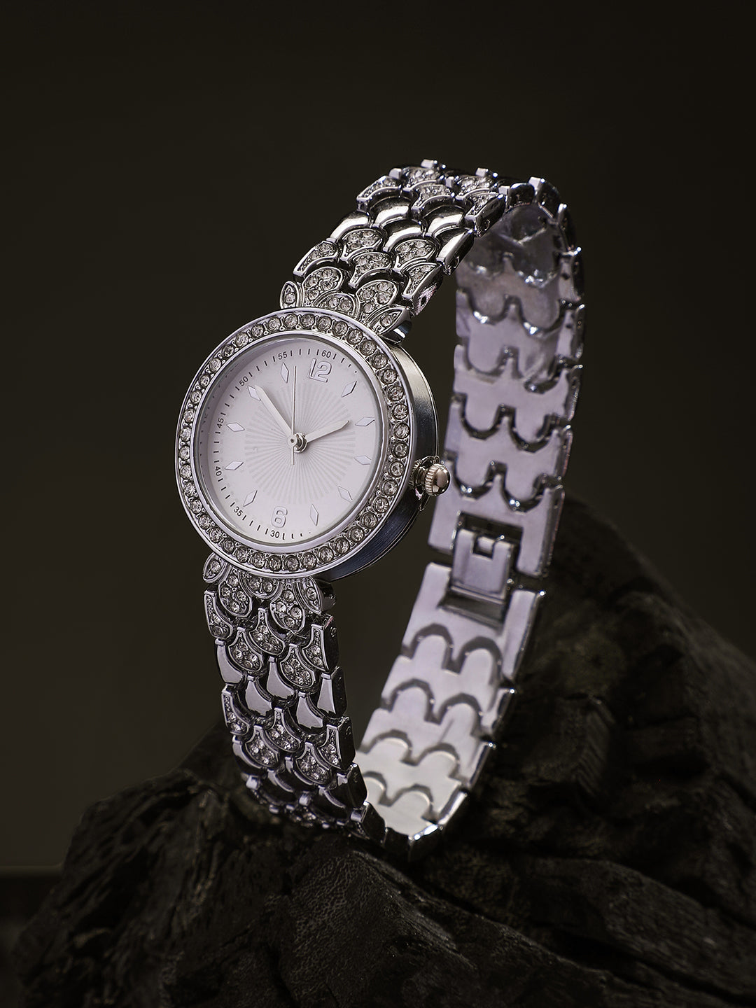 The Scalex Gem Round Watch - Metallic Silver