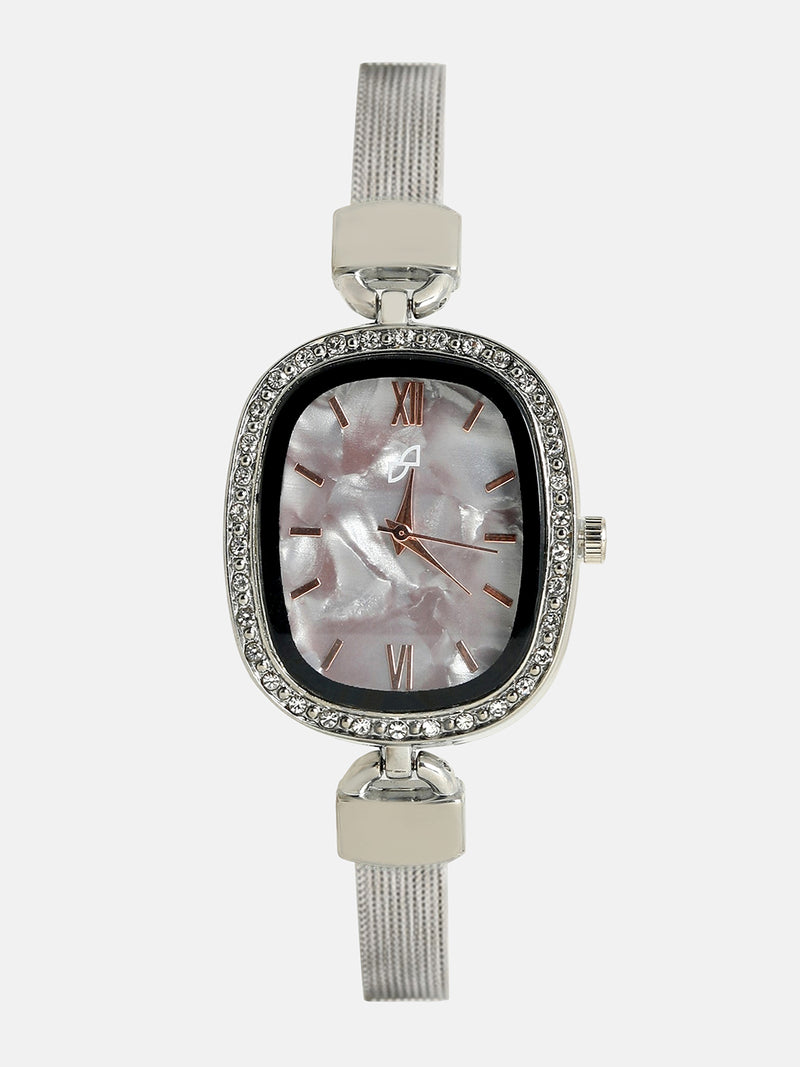 The Textured Square Watch - Charcoal Grey