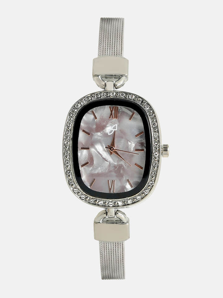 The Textured Square Watch - Charcoal Grey