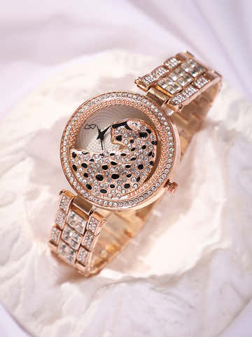 The Bijou Jaguar Round Watch - Rose Gold