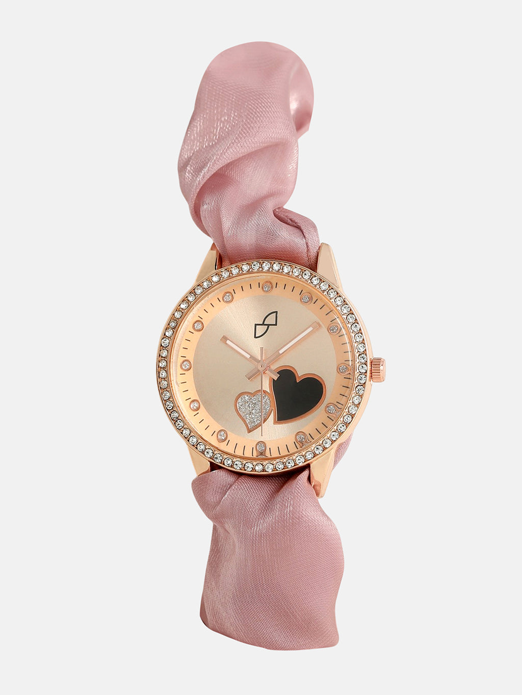 The Scrunchie Heart Round Watch - Blush Pink