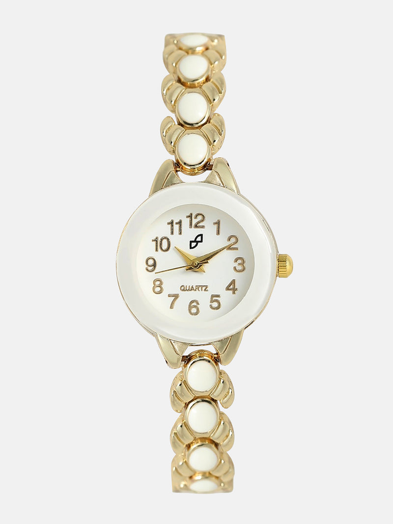 The Enamel Round Watch - California Gold