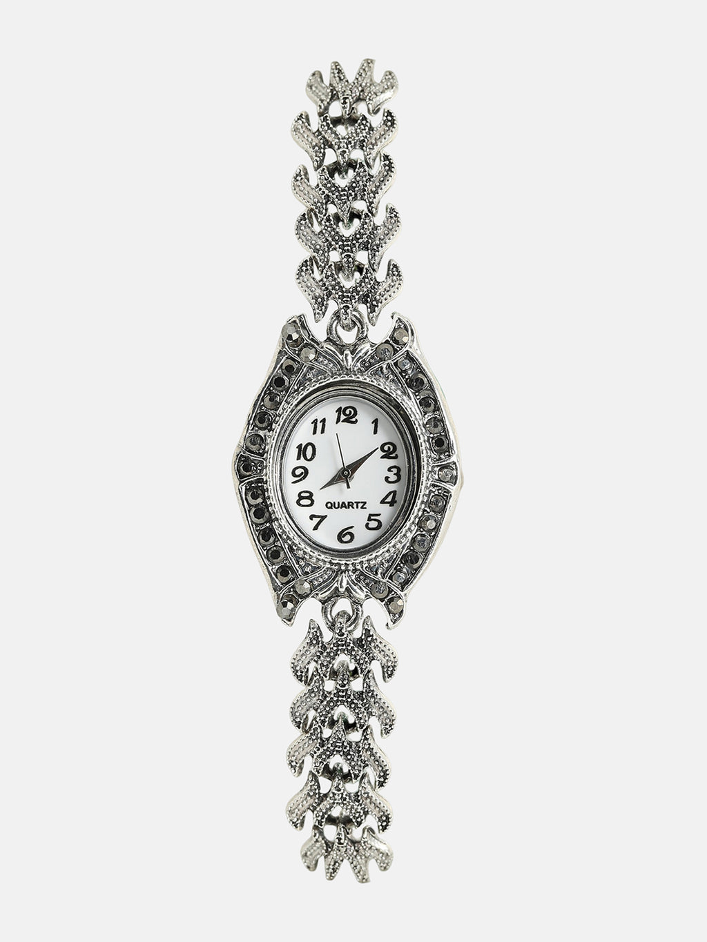 The Wishbone Oval Watch - Antique Silver