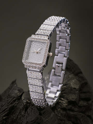 The Kennedy Rectangular Watch - Metallic Silver