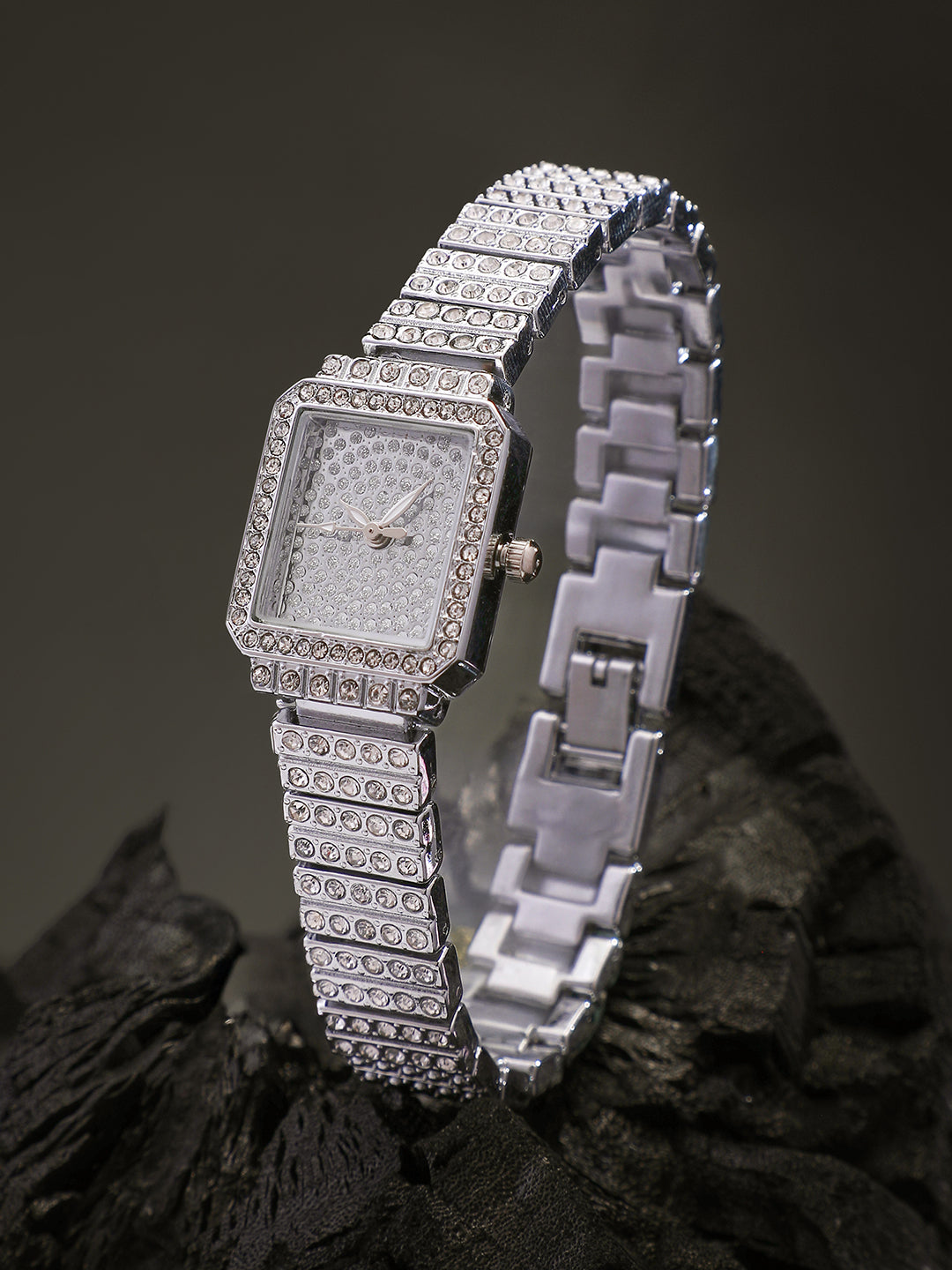 The Kennedy Rectangular Watch - Metallic Silver