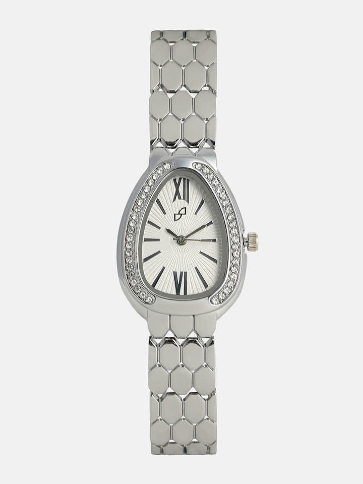 The Roman Ophidian Oval Watch - Metallic Silver
