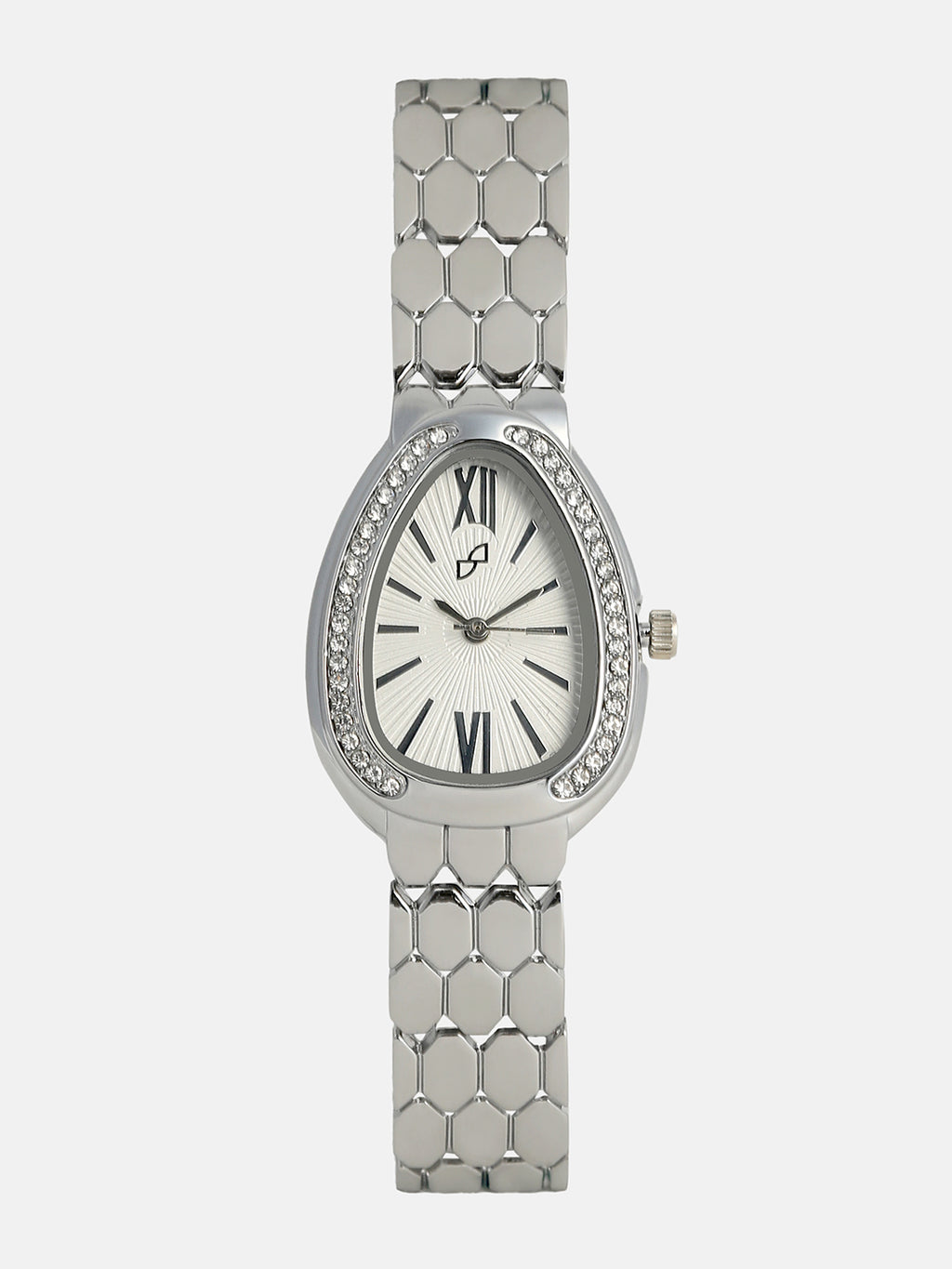 The Roman Ophidian Oval Watch - Metallic Silver