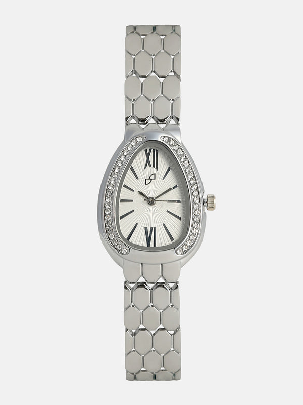 The Roman Ophidian Oval Watch - Metallic Silver