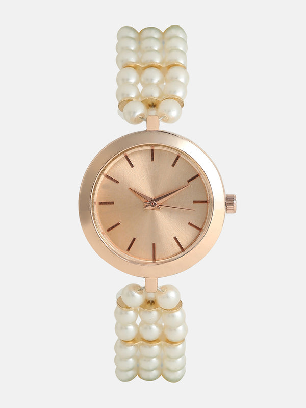 The Noor Round Watch - Pearl White