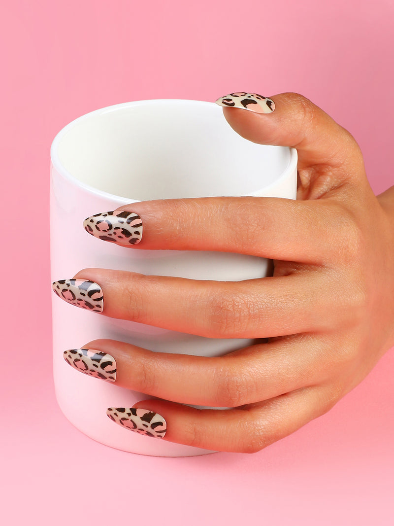 The Leopard Press-On Nails - Saltbox Beige