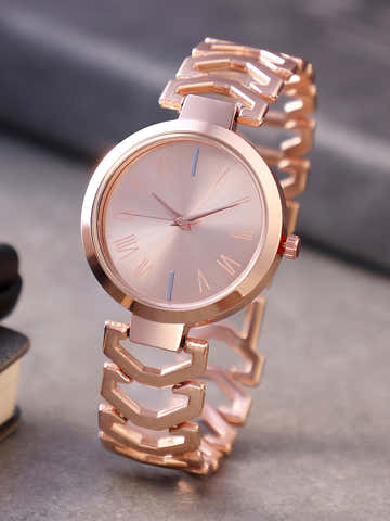 The Commute Round Watch - Rose Gold
