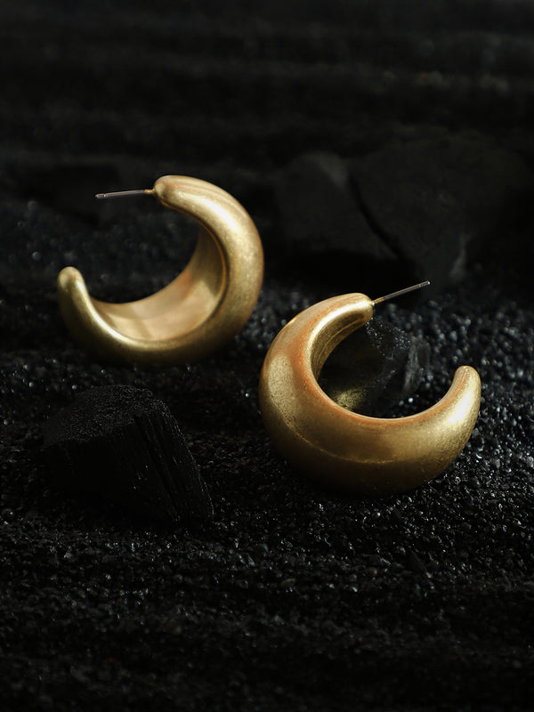 The Matte Hoop Earrings - California Gold