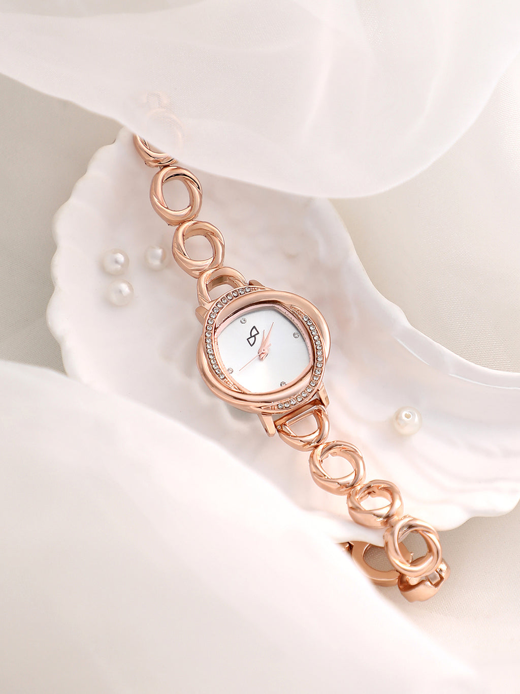 The Luraith-Gem Round Watch - Champayne Gold