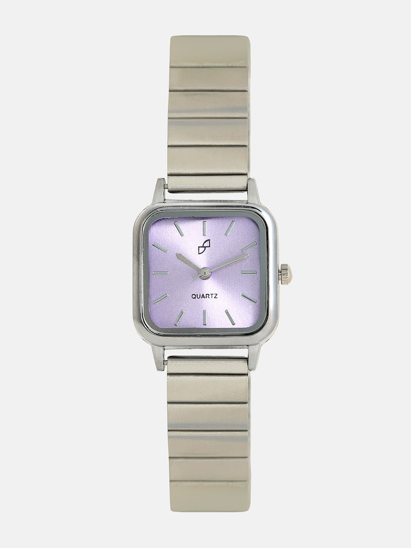 The Downtown Chain Square Watch - Iris Purple