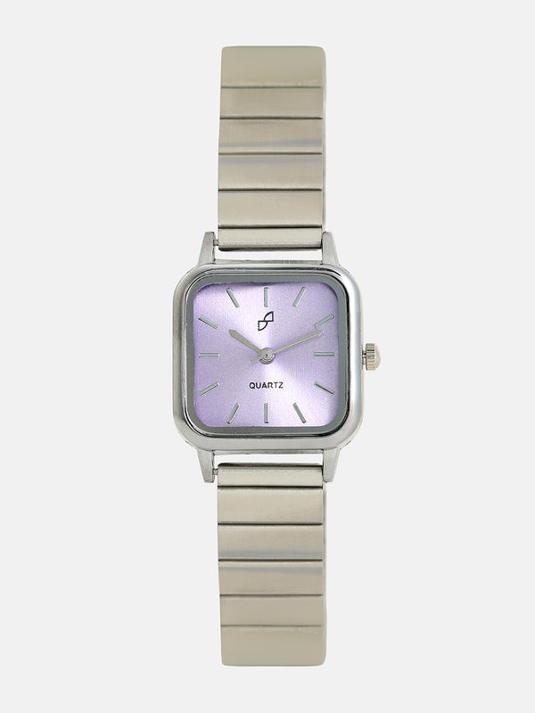 The Downtown Chain Square Watch - Iris Purple