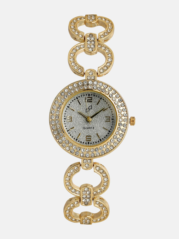 The Cristal Orb-Link Round Watch - Crystal Silver