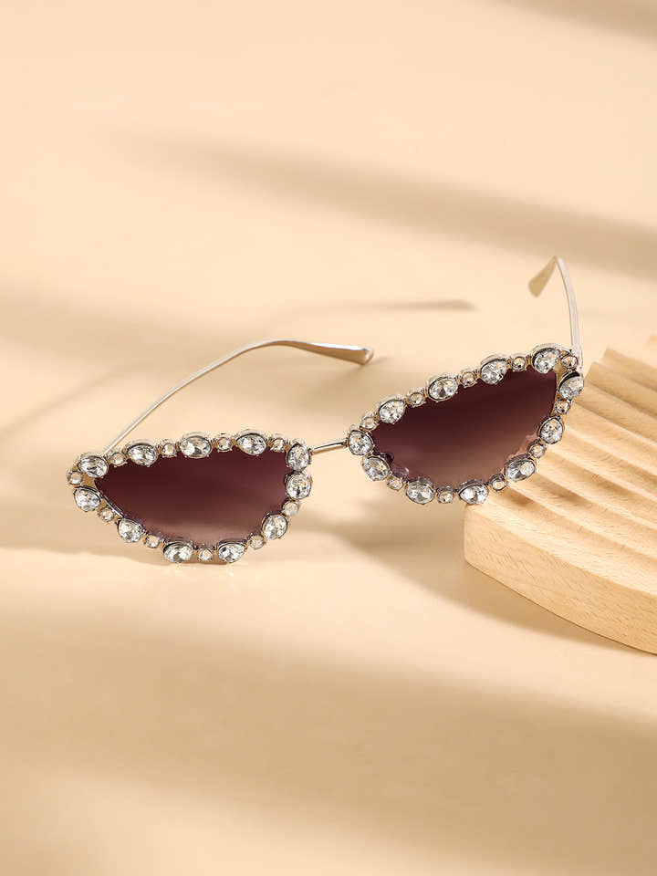 The Bijou Cateye Sunglasses - Metallic Silver