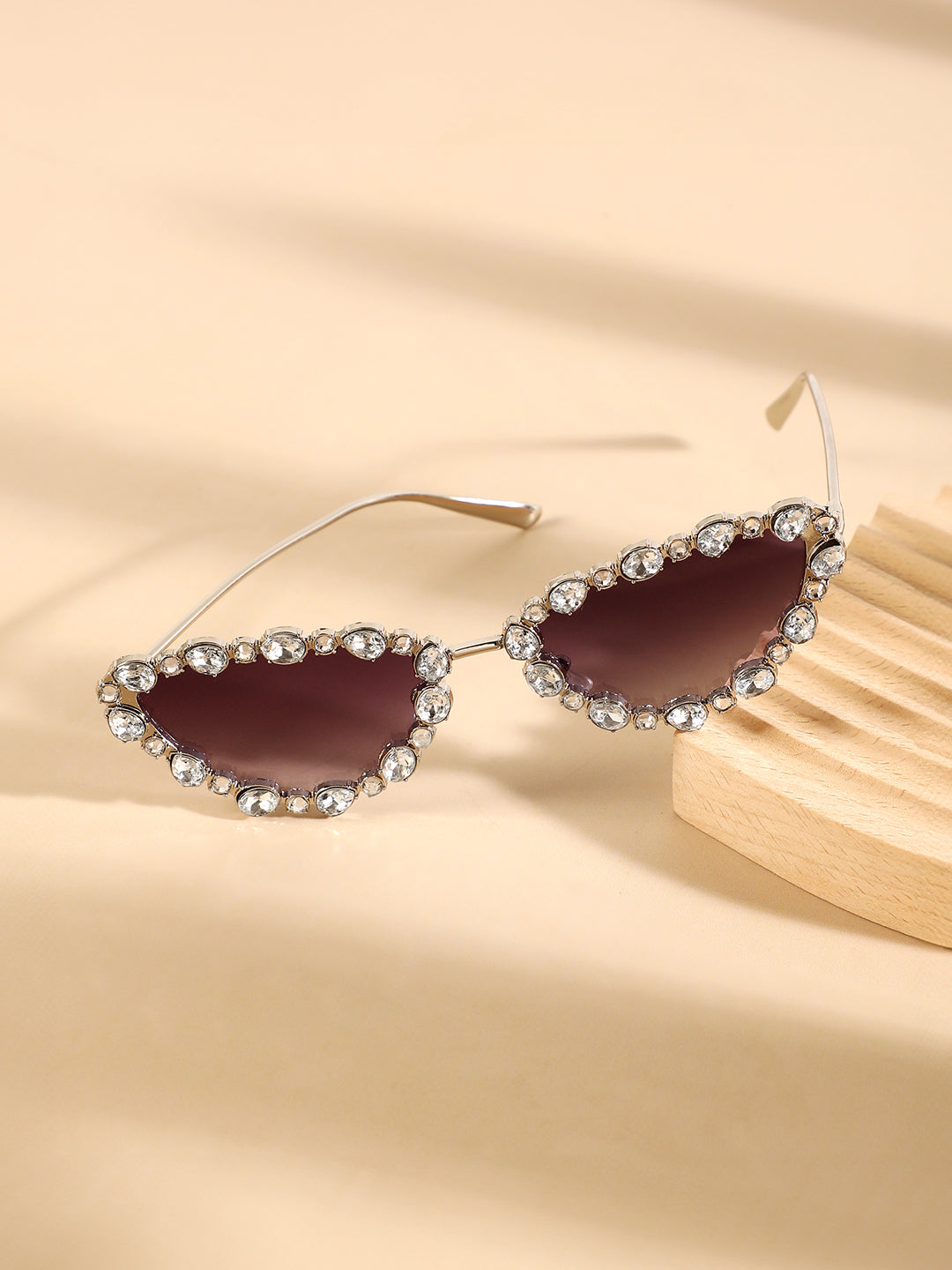 The Bijou Cateye Sunglasses - Metallic Silver