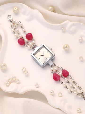 The Begum Square Watch - Ruby Red