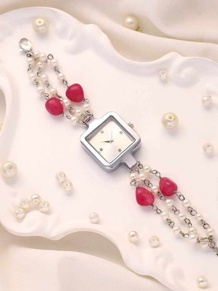 The Begum Square Watch - Ruby Red