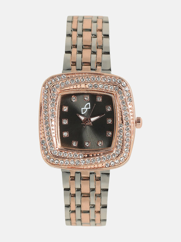 The Embellished Block Round Watch