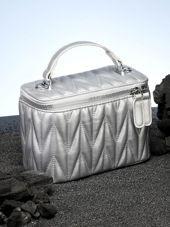 Quilted Box Bucket Bag
