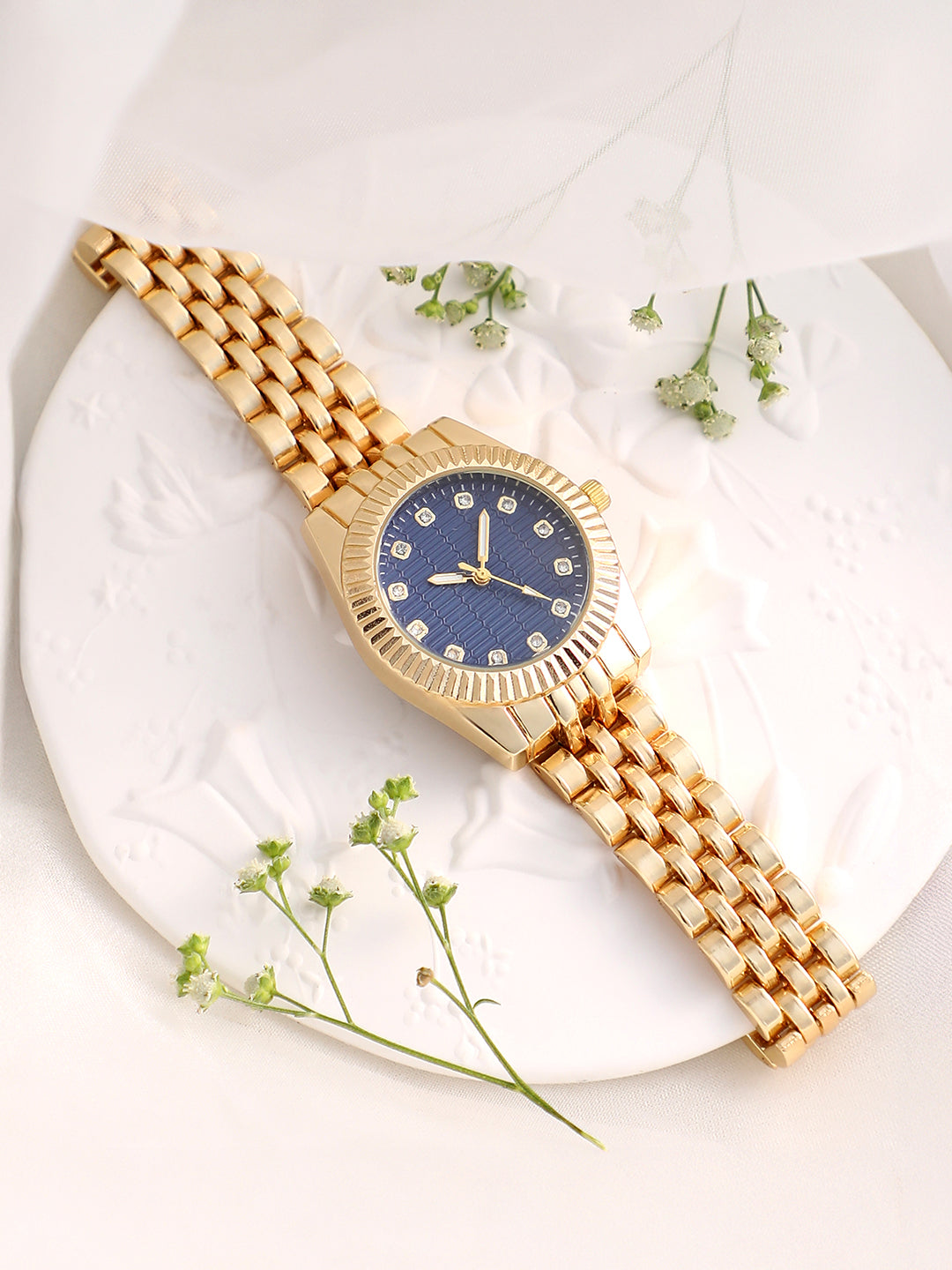 The Ribbed H-Link Round Watch