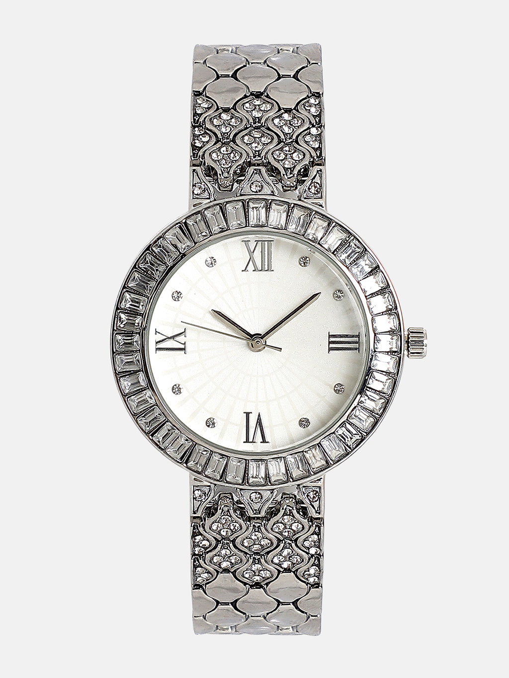 The Bijou Ophidian Round Watch - Metallic Silver