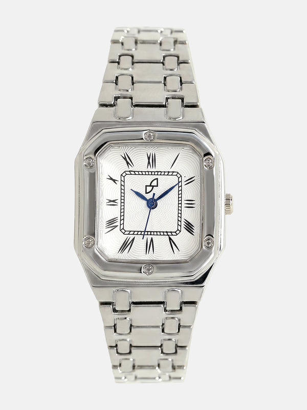 The Torque Roman Square Watch - Metallic Silver